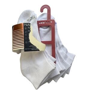 Nautica Ladies Quarter Athletic Socks White